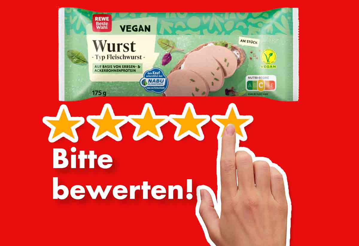 Bitte bewerte die vegane Fleischwurst von Rewe Beste Wahl. Bewertungen REWE Vegane Fleischwurst