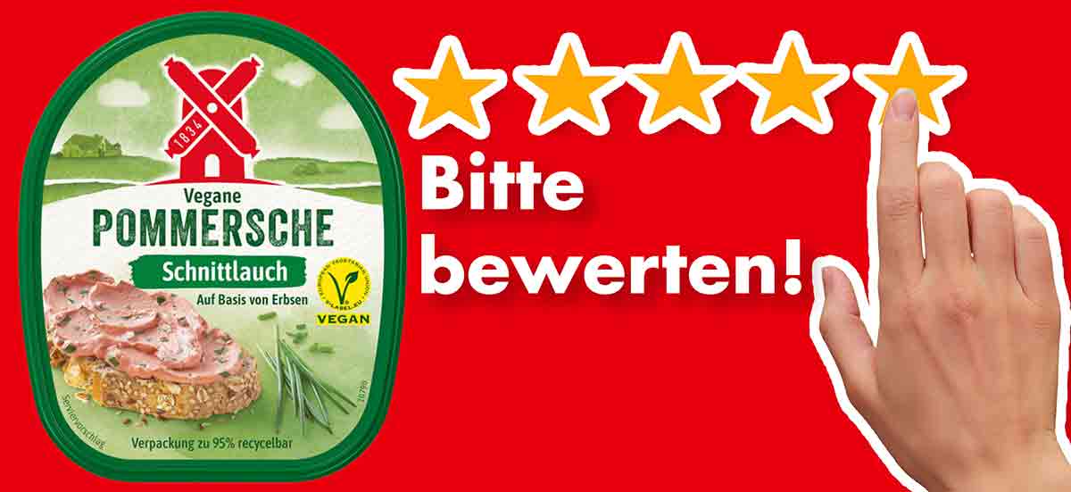 Bitte bewerte die vegane Leberwurst mit Schnittlauch von Rügenwalder Mühle. Bewertungen Vegane Pommersche Leberwurst Schnittlauch