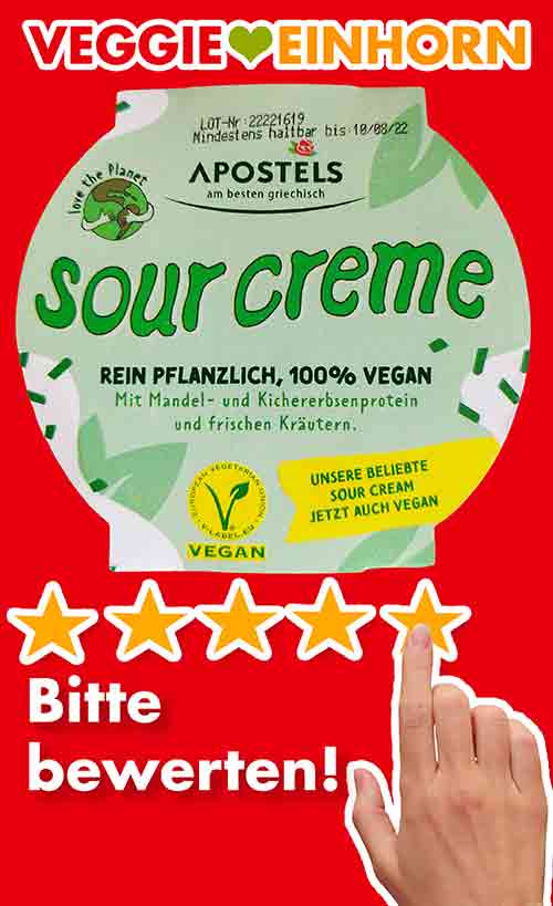 Bitte bewerte die vegane Sour Creme von Apostels. Bewertungen Apostels Vegane Sour Creme