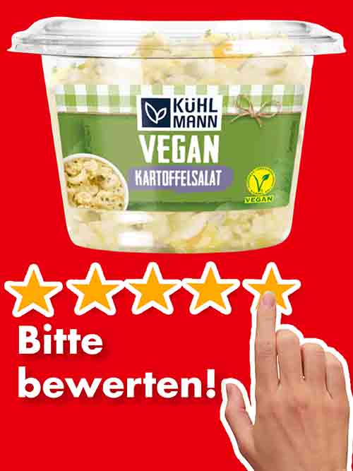 Bitte bewerte den veganen Kartoffelsalat von Kühlmann. Bewertungen Veganer Kartoffelsalat von Kühlmann