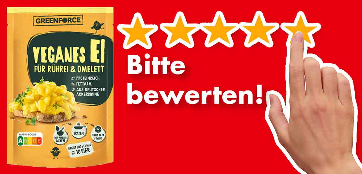 Bitte bewerte den veganen Rührei Ersatz von Greenforce. Bewertungen Greenforce Veganes Ei für Rührei und Omelett