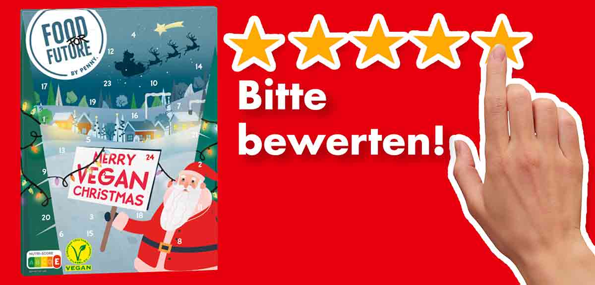 Bitte bewerte den veganen Schokoladen Adventskalender 2022 von Penny. Bewertungen Veganer Adventskalender Penny 2022