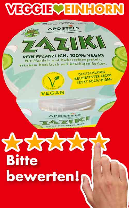 Bitte bewerte den veganen Zaziki von Apostels. Bewertungen Apostels Veganer Zaziki