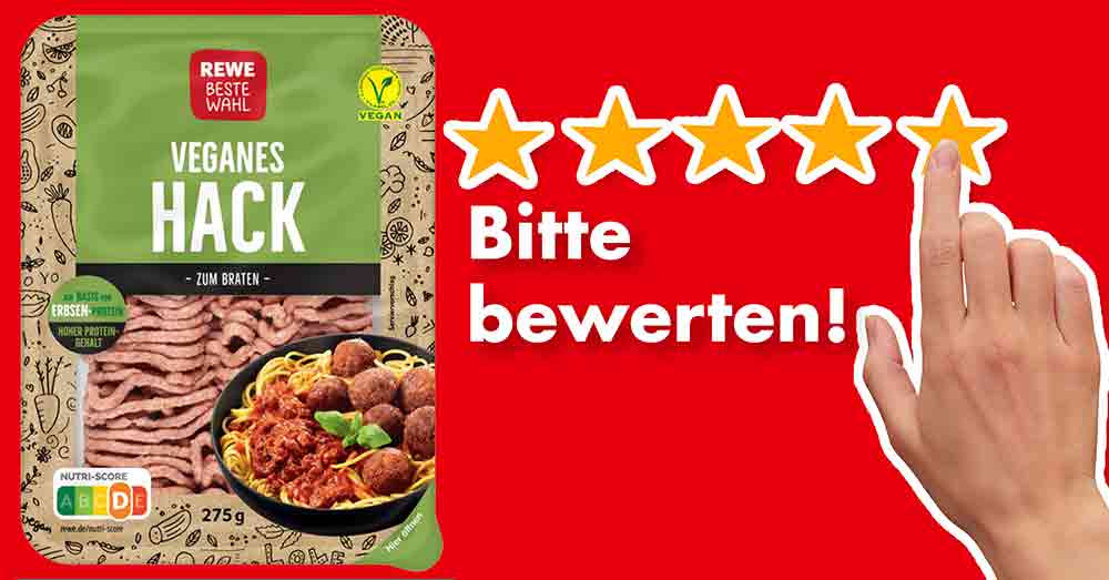 Bitte bewerte das vegane Hackfleisch von Rewe Beste Wahl. Bewertungen Rewe Veganes Hack