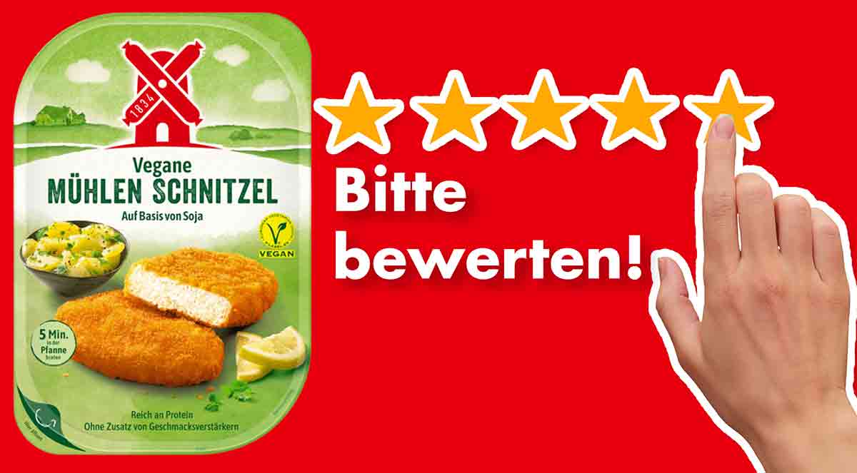 Bitte bewerte die veganen Mühlen Schnitzel von Rügenwalder. Bewertungen Vegane Mühlen Schnitzel