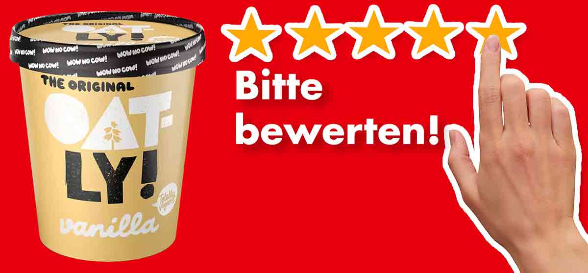 Bitte bewerte das vegane Hafereis Vanille von Oatly. Bewertungen Oatly Vanilleeis