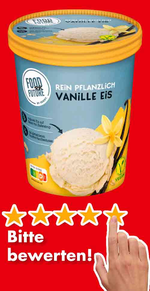 Bitte bewerte das vegane Vanilleeis von Penny Food for Future. Bewertungen Veganes Vanilleeis von Penny