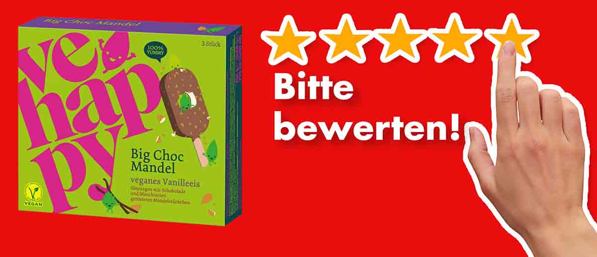 Bitte bewerte das vegane Big Choc Mandel von vehappy. Bewertungen vehappy Big Choc Mandel Eis