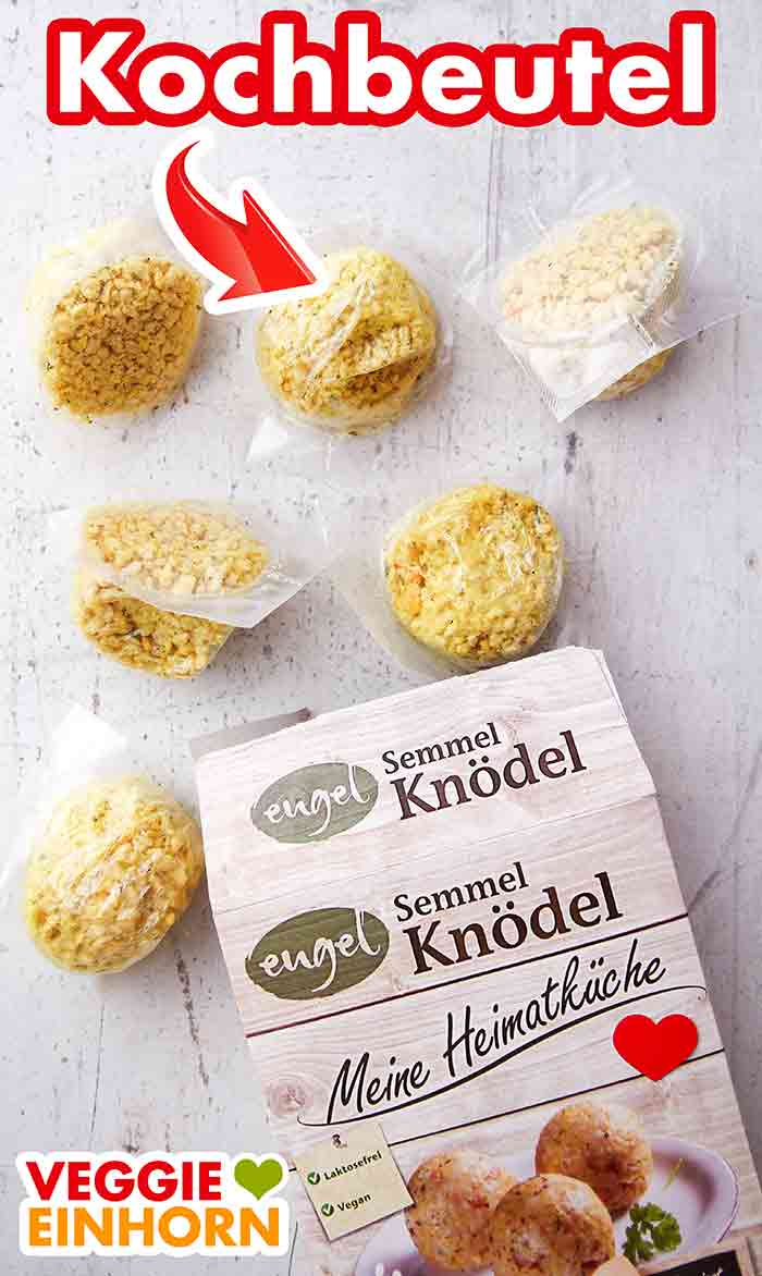 Die Semmelknödel von Engel sind in Kochbeuteln einzeln verpackt. Bio Semmelknödel von Engel in Kochbeuteln