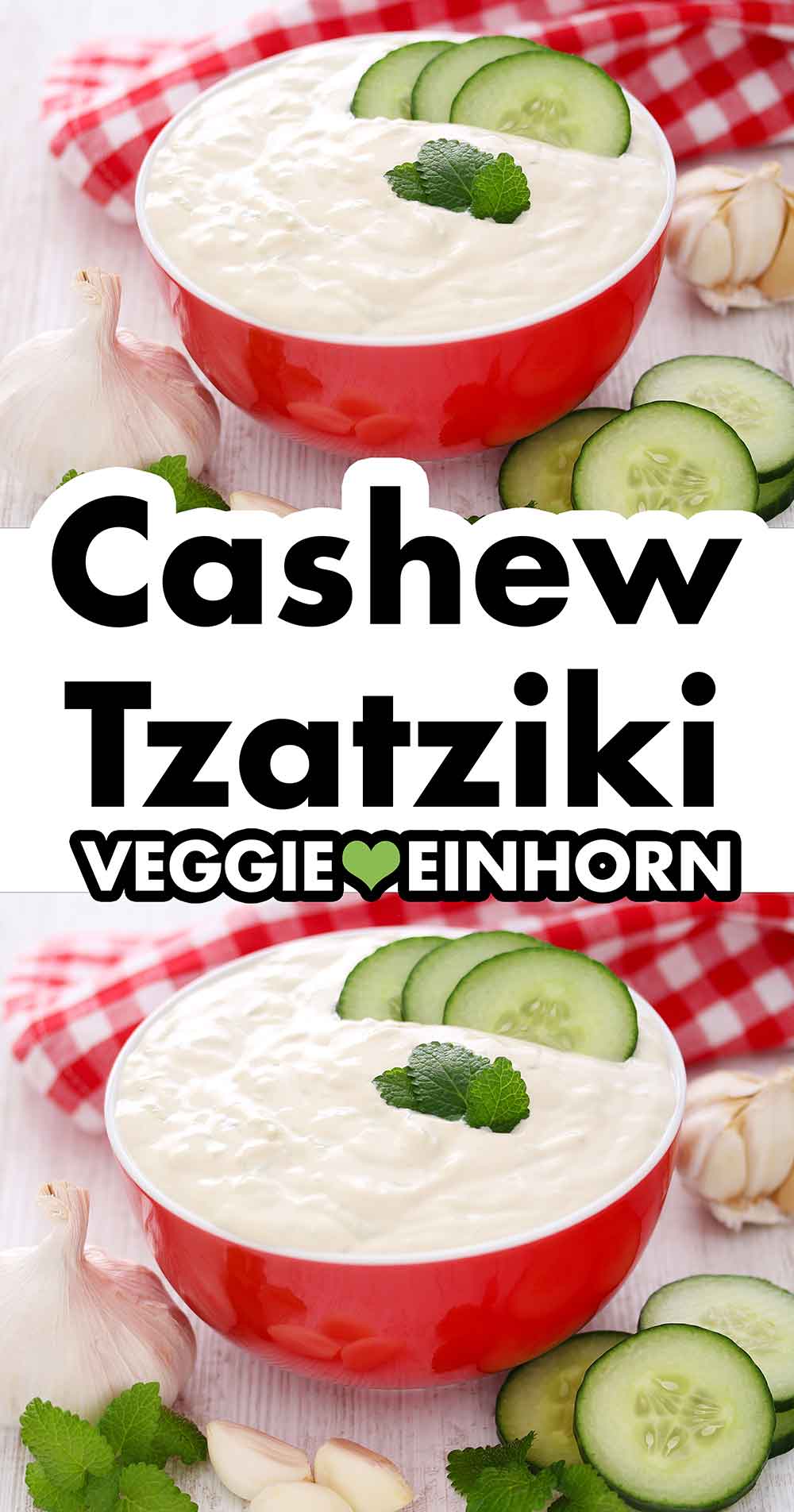 Cashew Tzatziki ist vegan. Zaziki vegan aus Cashews und Tofu