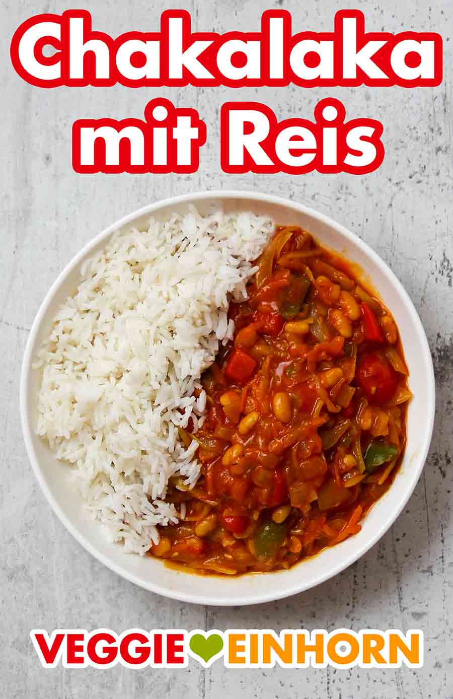 Südafrikanisches Chakalaka serviert mit Reis Original Chakalaka mit Basmati Reis