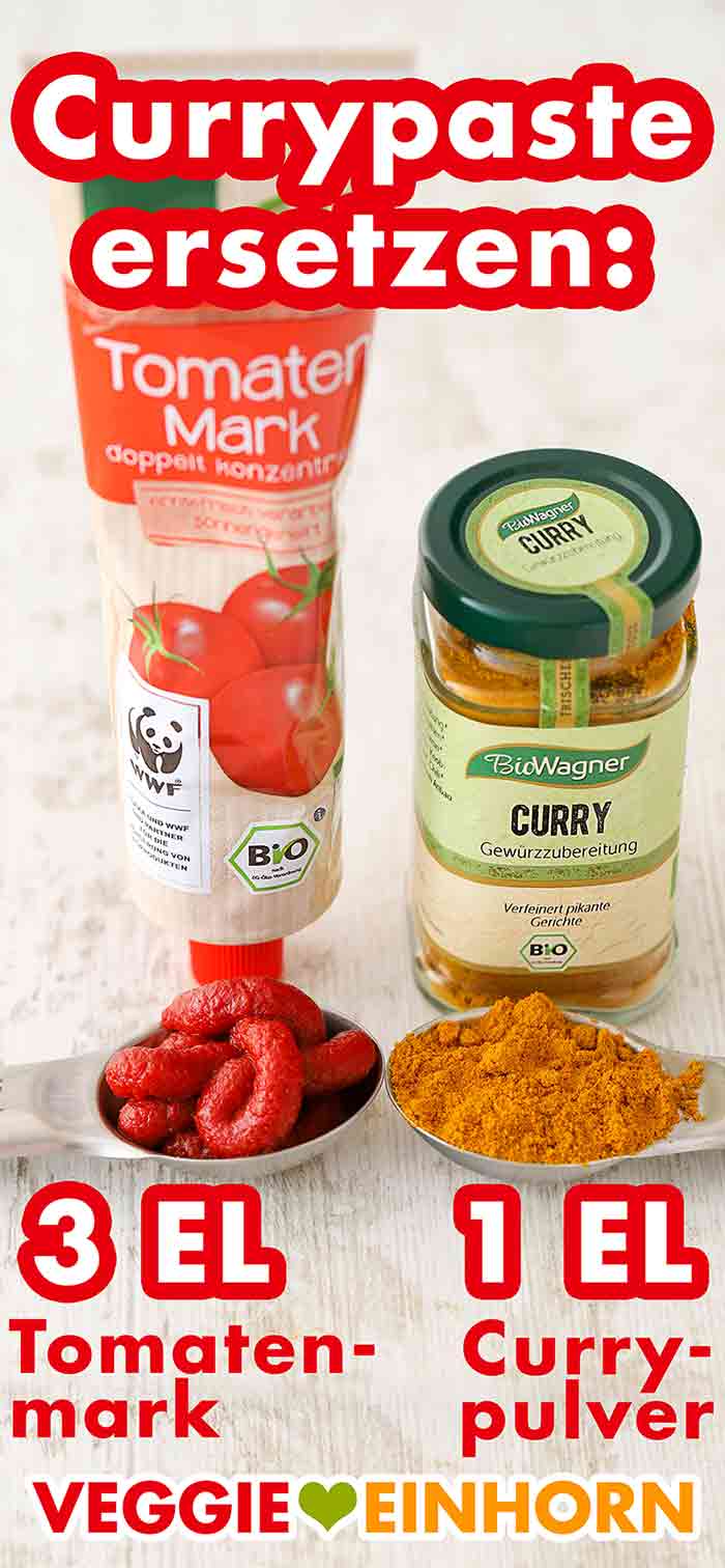 Currypaste ersetzen mit Tomatenmark und Currypulver Tomatenmark und Currypulver