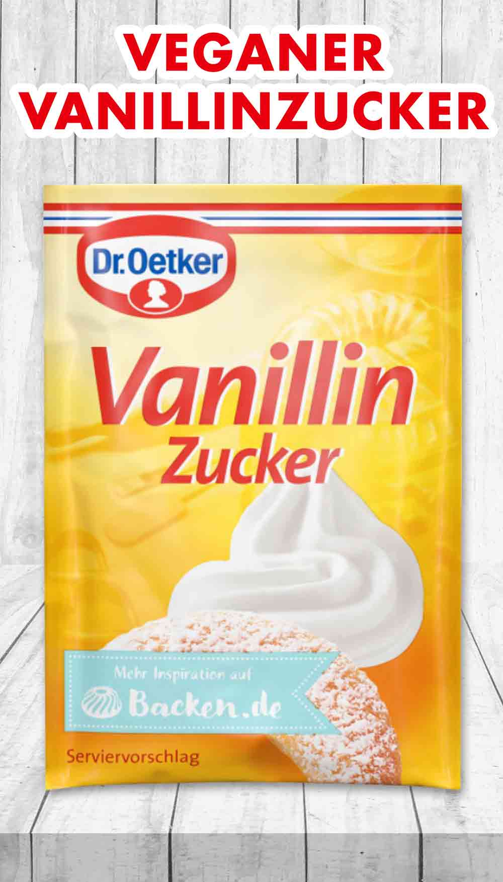 Ein Tütchen veganer Vanillinzucker von Dr. Oetker. Produkttest Veganer Vanillinzucker von Dr. Oetker
