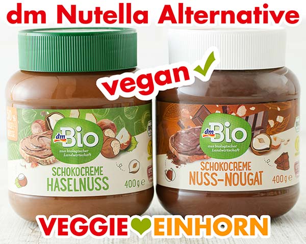 Vegane Nuss Nougat Creme von dm Bio Zwei Gläser Nutella Alternative von dm Bio