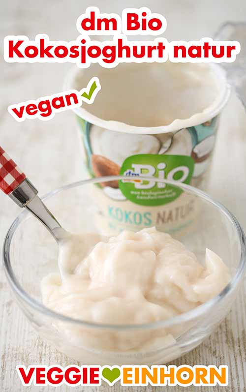 Kokosjoghurt natur von dm Ein Schälchen mit Kokosjoghurt von dm Bio
