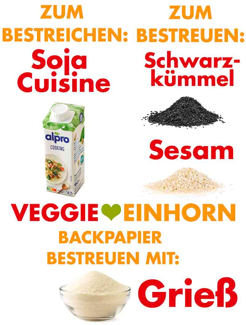 Zutaten zum Bestreichen und Bestreuen von Dönerbrot Soja Cuisine, Schwarzkümmel Samen, Sesam, Grieß