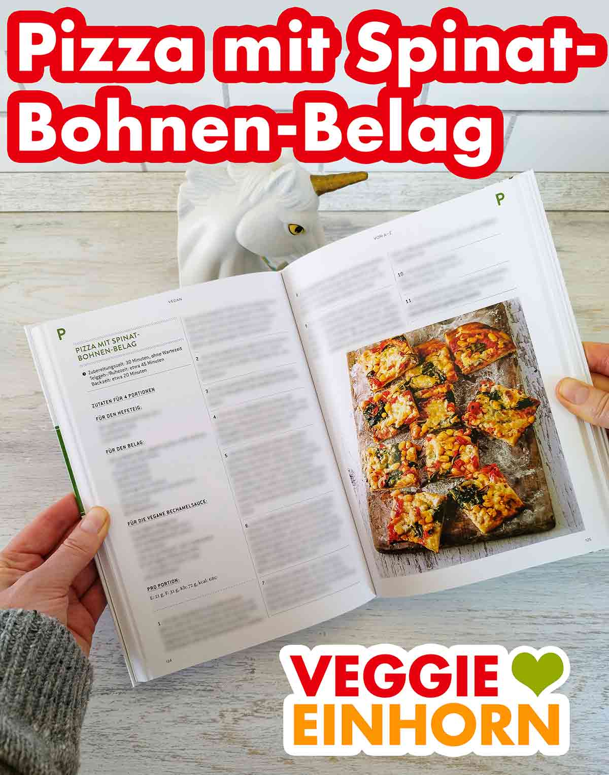 Vegane Pizza mit Spinat Bohnen Belag Pizza mit Spinat-Bohnen-Belag im Kochbuch Vegan von A bis Z von Dr. Oetker