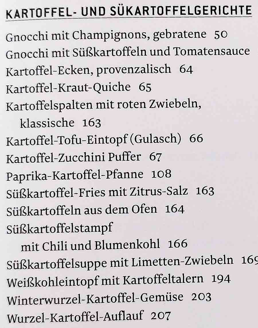Vegane Rezepte für Kartoffel- und Süßkartoffelgerichte im Kochbuch Vegan von A bis Z von Dr. Oetker Register Kartoffel- und Süßkartoffelgerichte im Dr. Oetker Kochbuch Vegan von A - Z