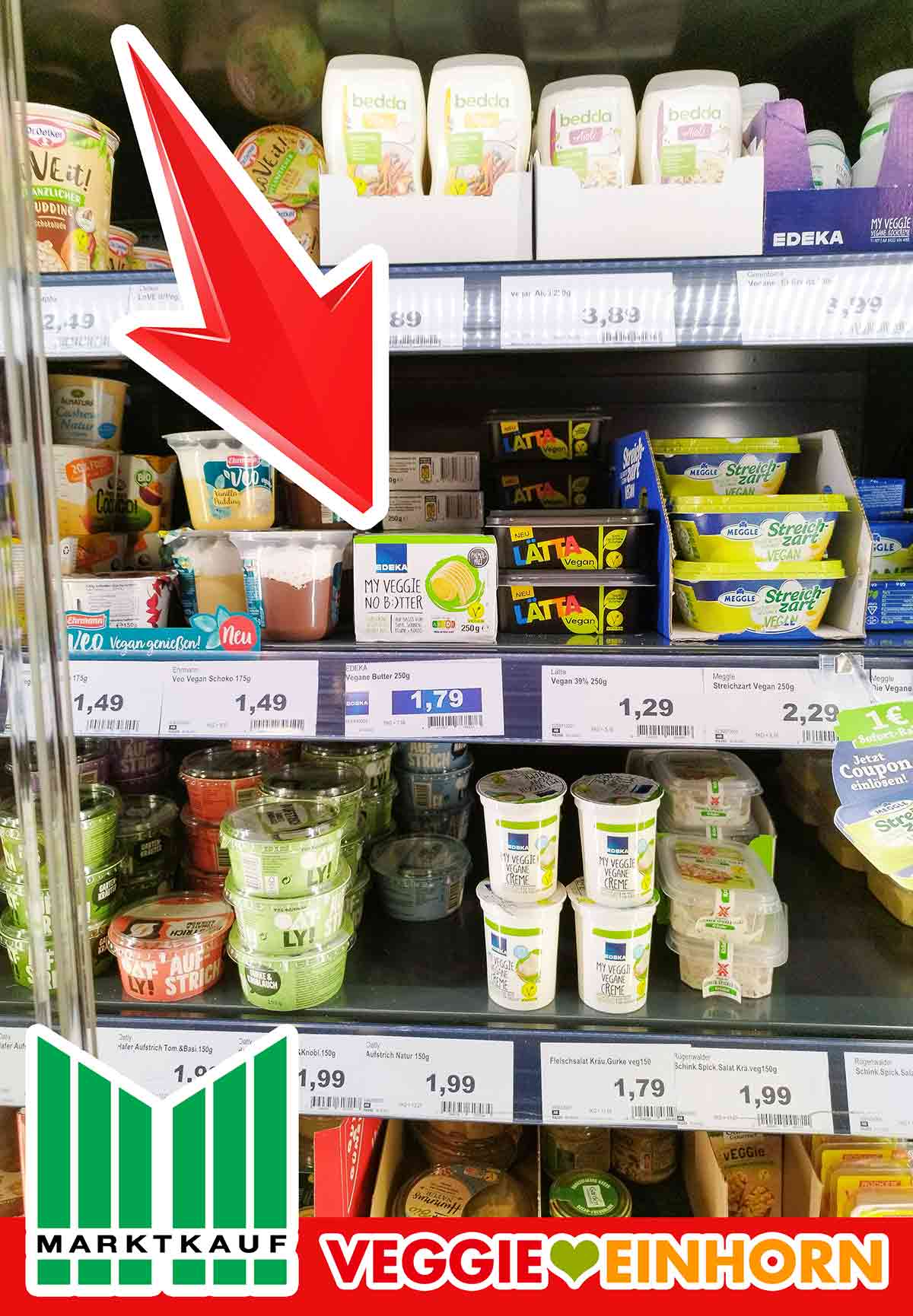 Die Edeka My Veggie No Butter gibt es bei Edeka und bei Marktkauf. Vegane Butter von EDEKA im Kühlregal bei Marktkauf