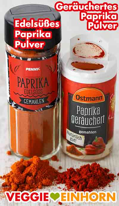 Paprika edelsüß von Penny und Paprika geräuchert von Ostmann Edelsüßes Paprikapulver und geräuchertes Paprikapulver