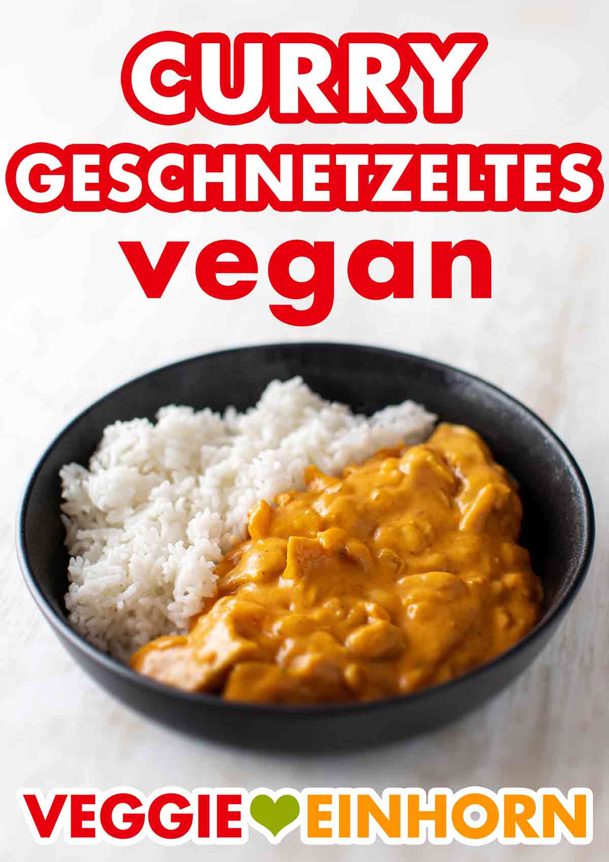 Das Currygeschnetzelte ist mit veganem Hähnchen von Like Meat zubereitet. Veganes Curry Geschnetzeltes mit Hähnchen