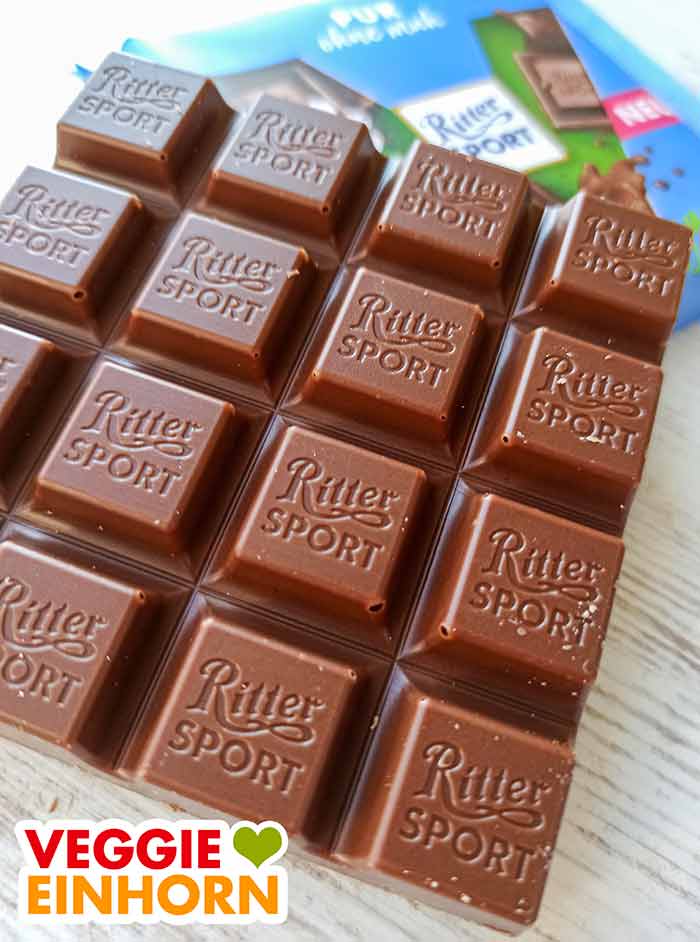 Die vegane Sorte Pur ohne muh von Ritter Sport Vegane Schokoladentafel Ritter Sport Pur ohne muh