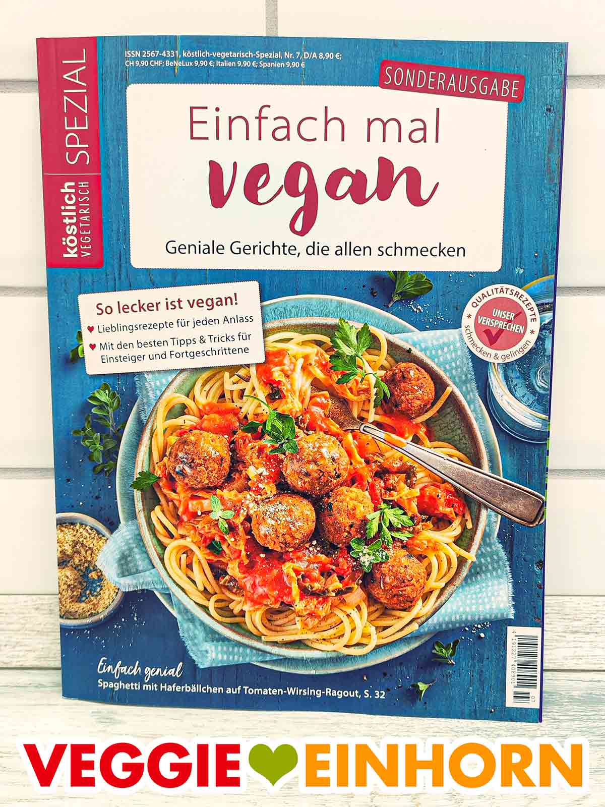 Das Heft Einfach mal vegan ist eine Sonderausgabe der Zeitschrift Köstlich vegetarisch. Sonderheft Einfach mal vegan der Zeitschrift Köstlich vegetarisch