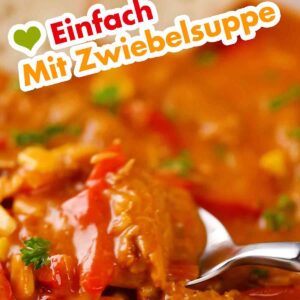 Einfache vegane Gyros Suppe mit Zwiebelsuppe
