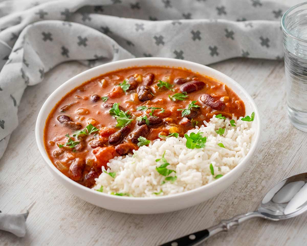 Einfaches veganes Kidneybohnen Curry