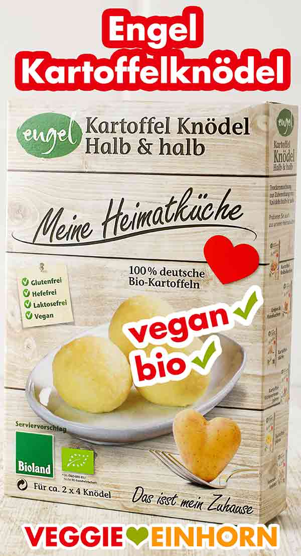 Die Kartoffelknödel halb und halb von Engel sind vegan und bio. Engel Bio Kartoffel Knödel