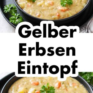Vegetarische Erbsensuppe mit gelben Schälerbsen