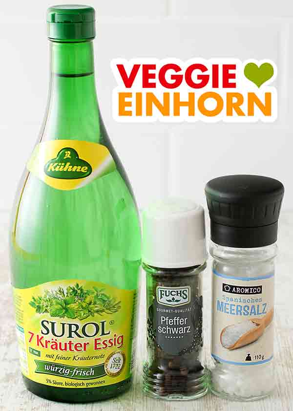Surol Essig von Kühne, Pfeffer und Salz Essig, Pfeffer und Salz