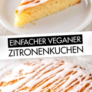 Fluffiger veganer Zitronenkuchen aus der Springform