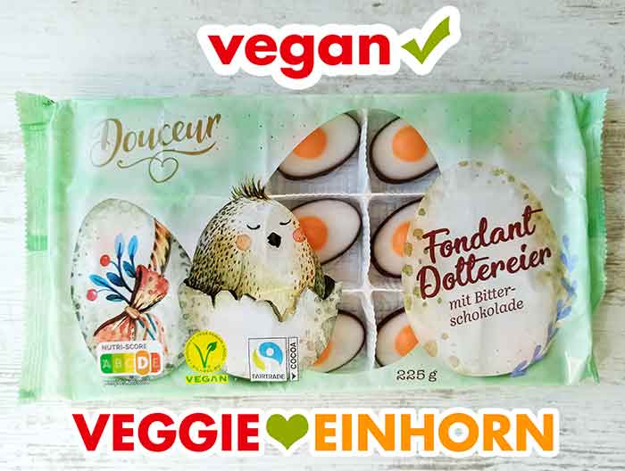 Die Fondant Dottereier mit Bitterschokolade von Douceur Eine Packung Fondanteier von Penny Douceur