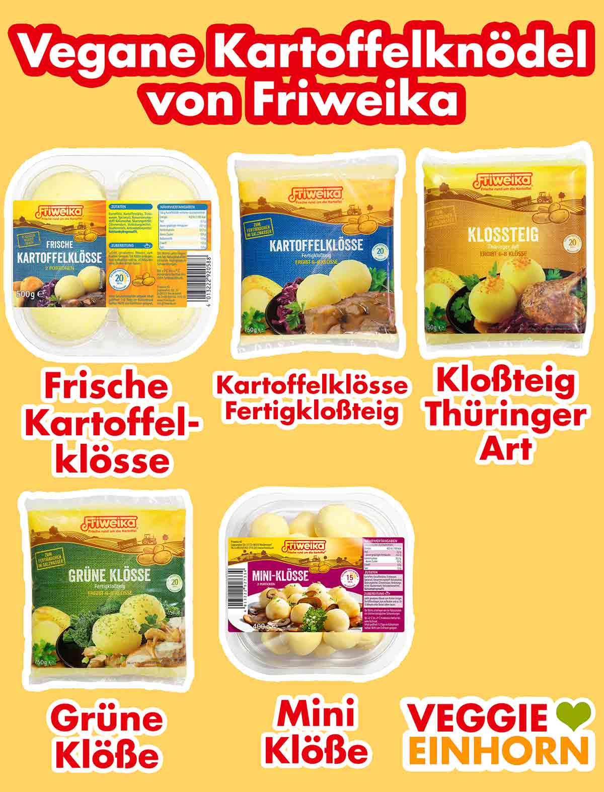 Diese Kartoffelknödel von Friweika sind vegan. Vegane Kartoffelklöße von Friweika