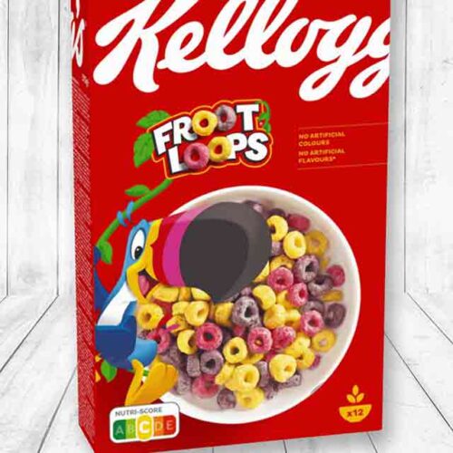 Eine Packung Kellogg Froot Loops