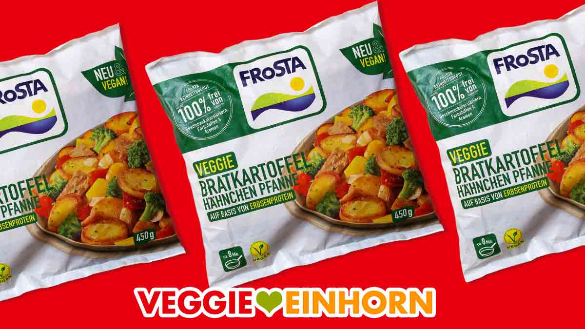 Die Frosta Veggie Bratkartoffel Hähnchen Pfanne ist ein vegetarisches und veganes Fertiggericht. Frosta Veggie Bratkartoffel Hähnchen Pfanne