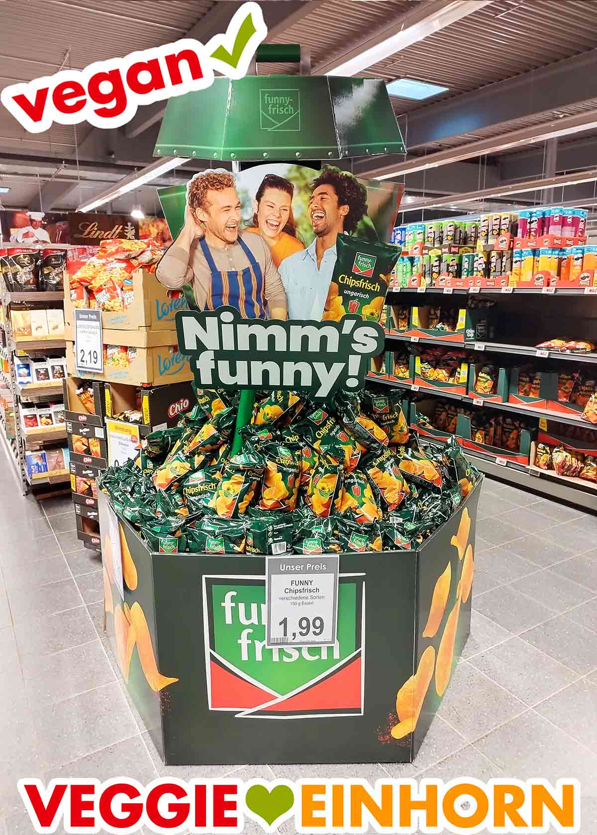 Funny Frisch Chipsfrisch ungarisch sind vegan. Vegane Chipsfrisch Ungarisch von Funny Frisch im Supermarkt