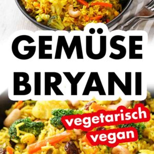 Indisches Biryani mit Reis und Gemüse