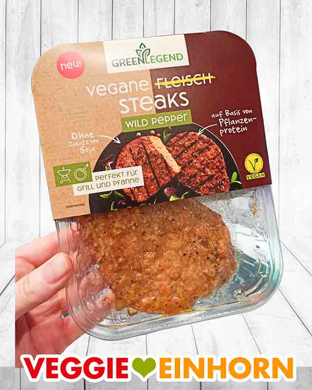 Vegane Fleisch Steaks Wild Pepper von Green Legend