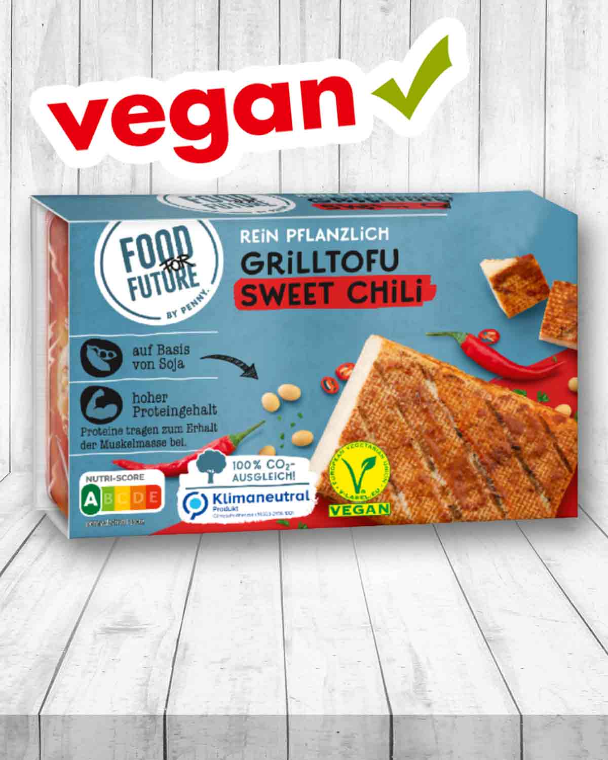 Der Grilltofu Sweet Chili von Food for Future by Penny ist perfekt zum veganen Grillen. Veganer Grilltofu Sweet Chili von Penny