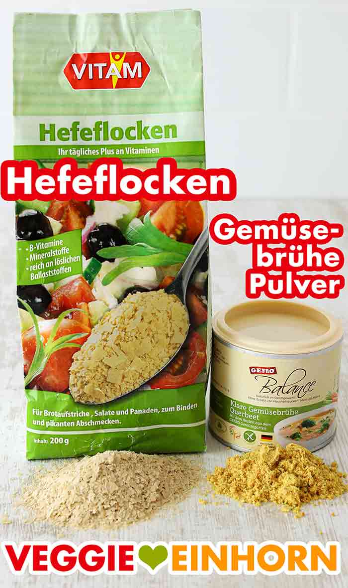 Vitam Hefeflocken, vegane Gemüsebrühe von Gefro Hefeflocken und veganes Gemüsebrühe Pulver