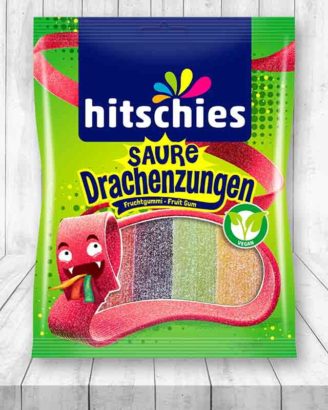 Eine Packung Hitschies Saure Drachenzungen