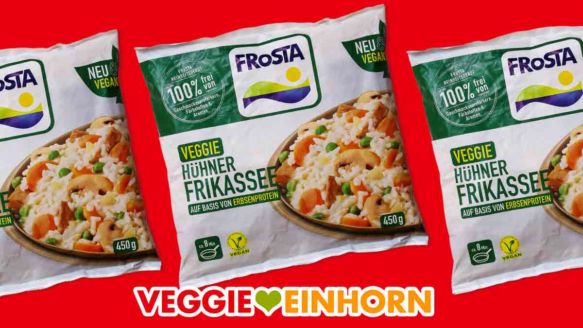 Das Veggie Hühnerfrikassee von Frosta ist vegan. Frosta Veganes Hühnerfrikassee
