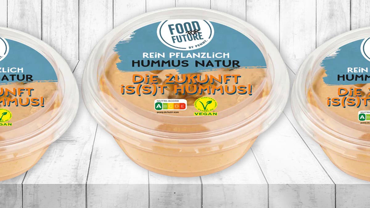 Der Hummus Natur von Penny ist vegan. Hummus Natur von Penny