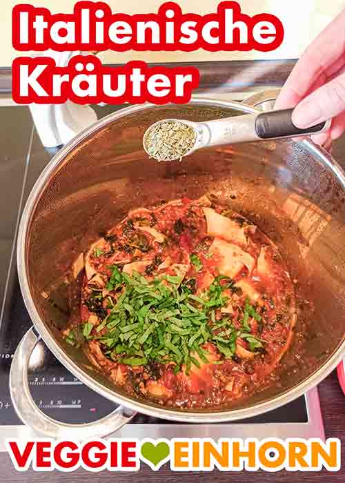 Würzen mit italienischer Kräutermischung Getrocknete italienische Kräuter