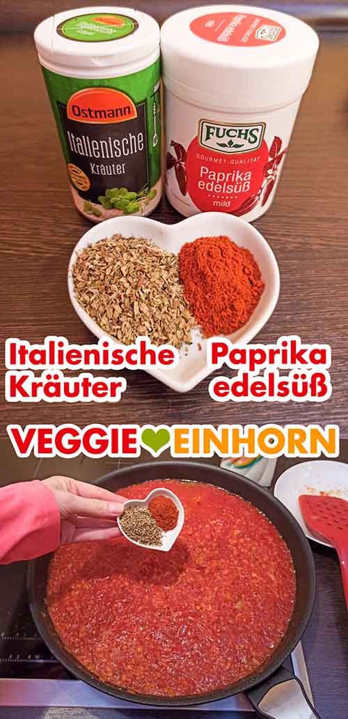 Getrocknete italienische Kräutermischung und Paprika edelsüß Italienische Kräuter und Paprika edelsüß Pulver