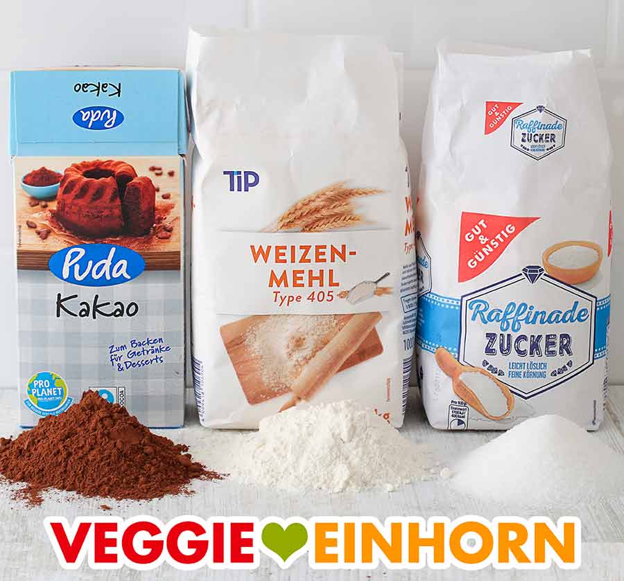 Puda Kakao von Penny, Mehl, Zucker Backkakao, Weizenmehl Type 403 und Zucker