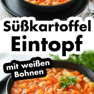 Schüssel mit Möhren Süßkartoffel Eintopf
