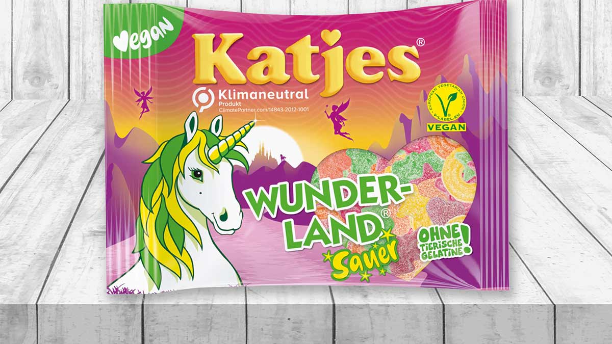 Katjes Wunderland Sauer ist vegan und ohne Gelatine. Wunderland Sauer von Katjes